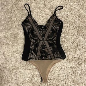 V Neck Lace Bodysuit